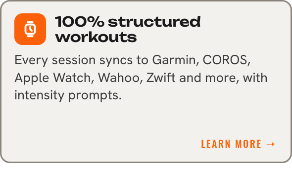 Syncs to Garmin and Apple Watch